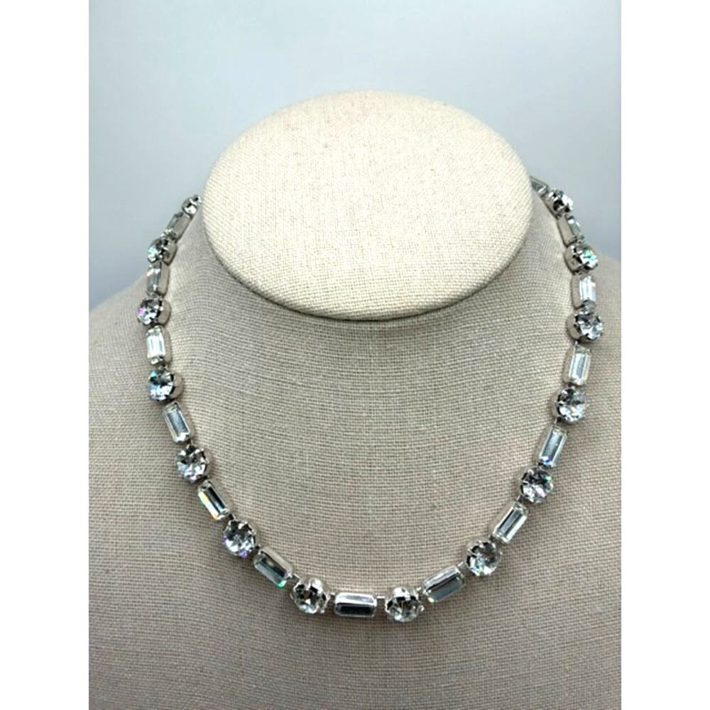 Vintage Kramer 1950's Clear Rhinestone Choker Necklace